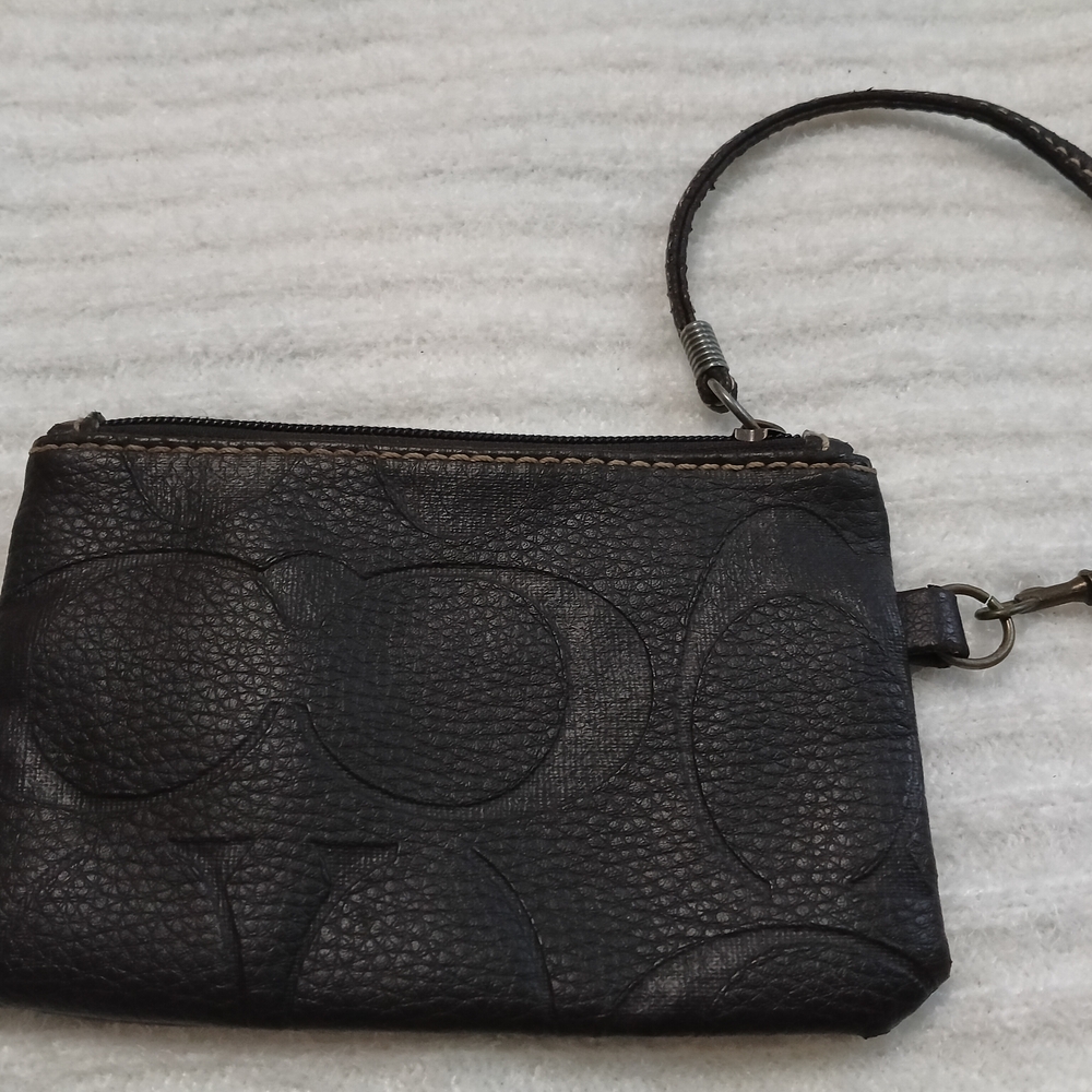 Black Leather Wristlet